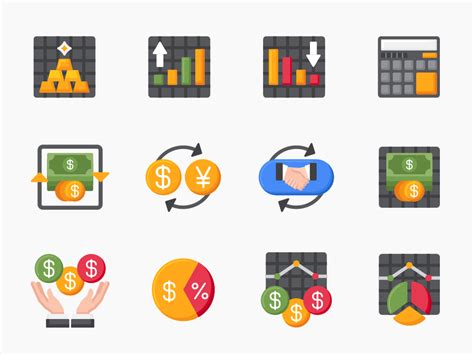 70 Stock Market And Trading Icon Set Flat Icons