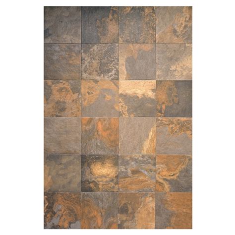 Interceramic 16 In X 16 In Multicolor Slate Ceramic Floor Tile At