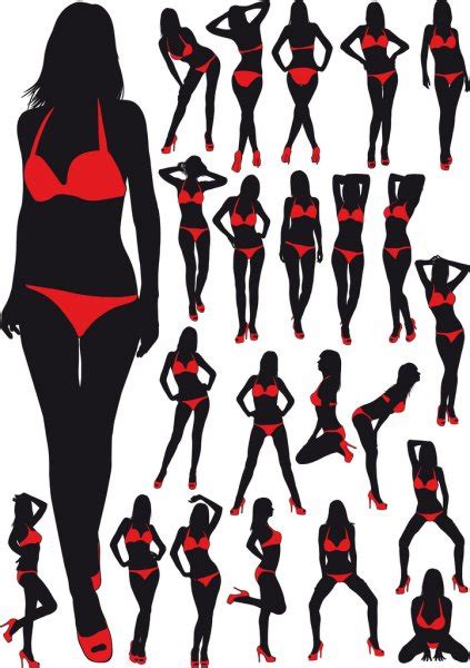 Set Of Bikini Woman Stock Vector Image By Bogalo
