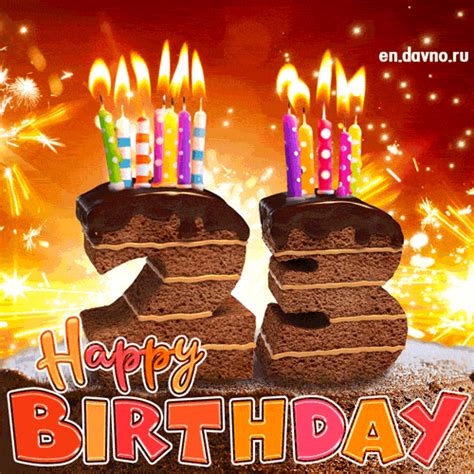 23 Cake Birthday Cake With Number 23 Celebration Party Symbol Cartoon