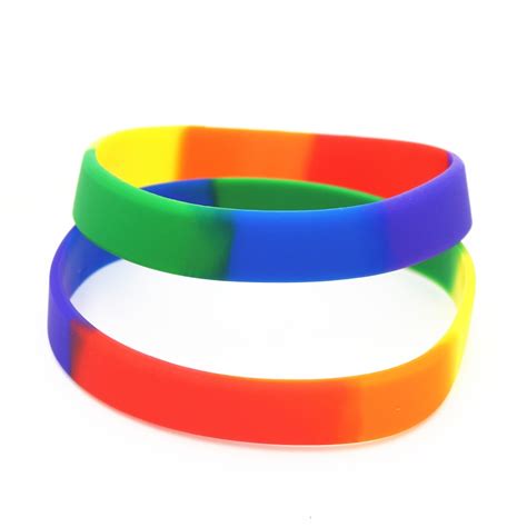 Wholesale Rainbow Lgbt Pride Silicone Wristbands 50 Pieces Queerks™