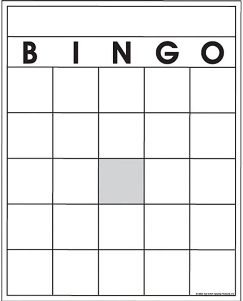 Top Notch Teacher Products Blank Bingo Cards 36 Pack