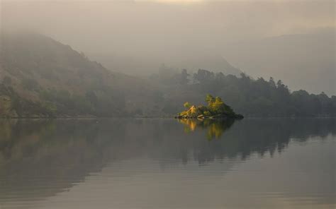 Wallpaper Landscape Hill Lake Nature Reflection Sunrise Morning