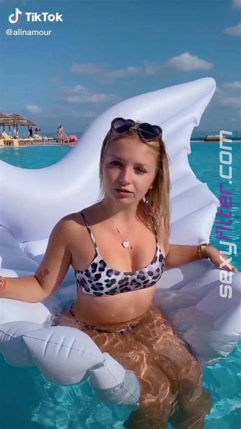 Hottie Alina Mour In Leopard Bikini At The Pool Sexyfilter