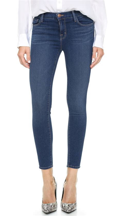 J Brand Mid Rise Crop Jeans In Blue Lyst