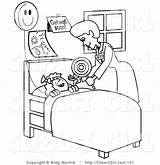 Hospital Bed Girl Balloon Handing Her Bending Sick Nurse Registered Outline Friendly Clip Over Nortnik Andy sketch template