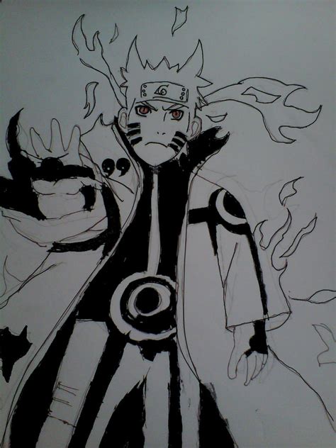 Kcmkyuubi Chakra Mode Naruto Drawing By Goldenfoxnaruto On Deviantart