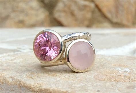 Pink Zircon Sterling Silver Round Stone Ring Bezel By LavantaBay
