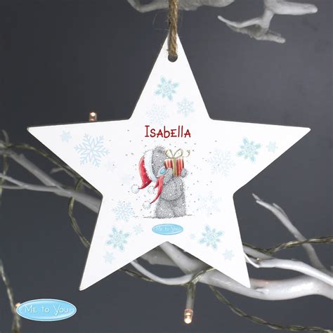 Personalised Me To You Wooden Wooden Star Decoration Love My Ts