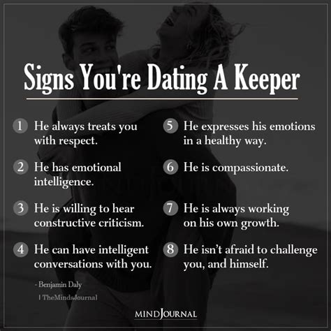 Signs Youre Dating A Keeper Benjamin Daly Quotes
