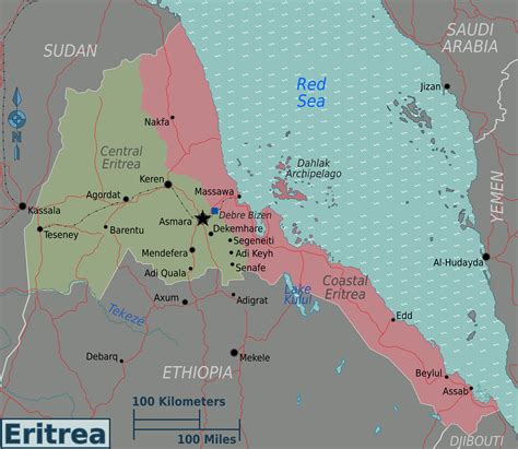 Large Regions Map Of Eritrea Eritrea Africa Mapsland Maps Of