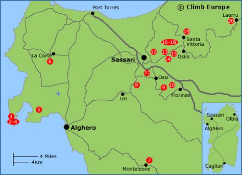 Die günstigste alternative ist es nach sardinien zu fliegen und vor ort einen mietwagen zu buchen um ihre rundreise zu beginnen. Sassari Map
