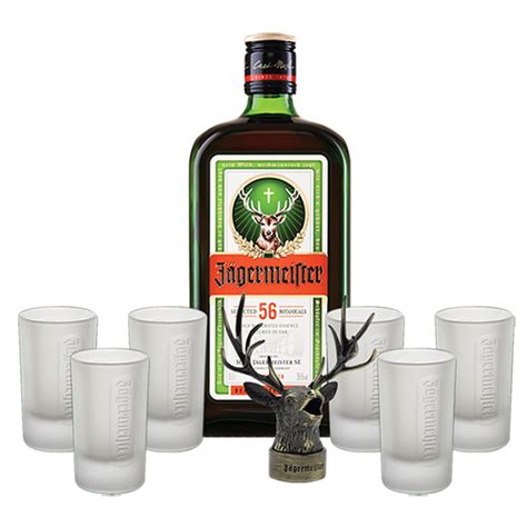 Jägermeister 07l 6 Shot Glasses 1 Stag Head Pourer Jagermeister