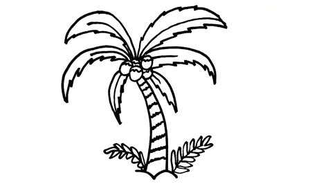 How to draw a leaf step by step? Easy Palm Tree Drawing | Free download on ClipArtMag