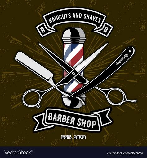 Barber Shop Logo With Pole Royalty Free Vector Image
