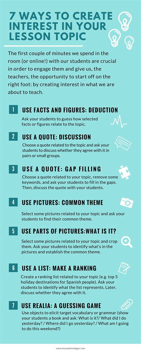 7 Ways To Create Interest In The Lesson Topic