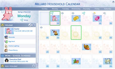 The Sims 4 Calendar Cc