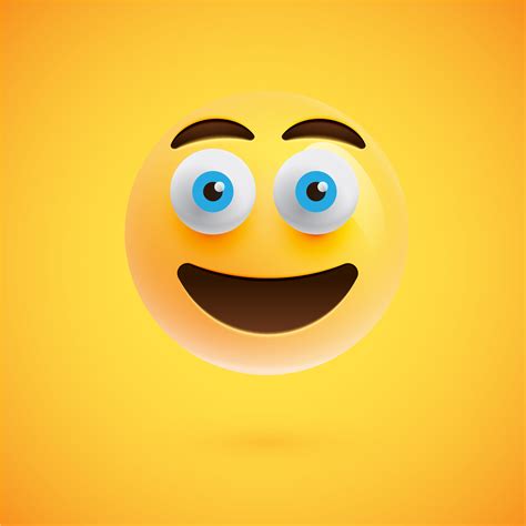 Yellow Realistic Emoticon Smiley Face Vector Illustration 449183