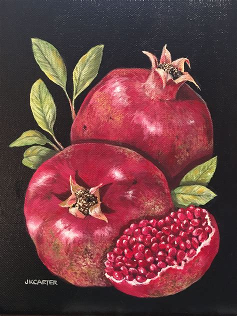 Pomegranates Original Acrylic Painting On Canvas By JKCARTER SOLD
