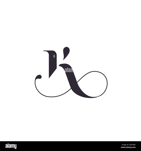 K Letter Monogram Elegant Luxury K Logo Calligraphic Style Corporate Identity And Personal