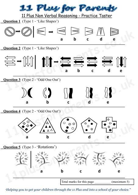 Non Verbal Reasoning Test For Kids Kids Matttroy