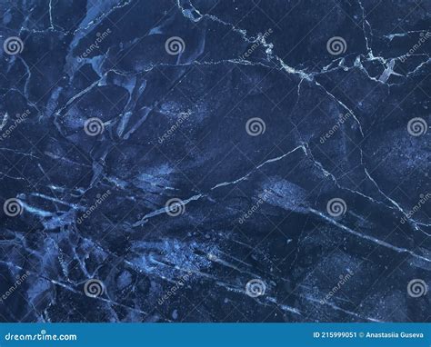 Texture Of Navy Blue Marble With Lines Of Pattern Macro Background
