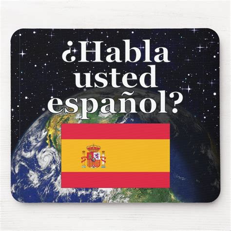 Do You Speak Spanish In Spanish Flag And Earth Mouse Pad