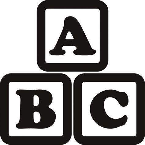 Abc Blocks Clip Art Black And White