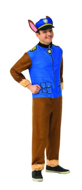 Licensed Paw Patrol Chase Adult Costume Police Hero Dog Jumpsuit X
