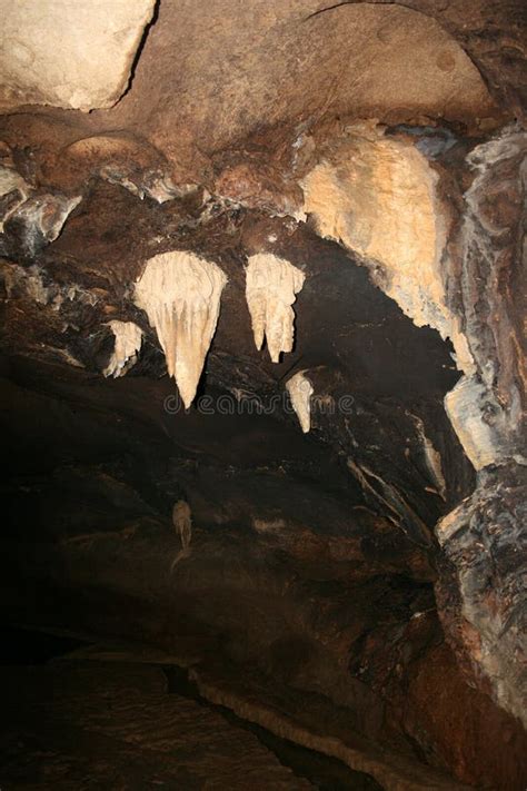 Stalactite And Stalagmite Formations In The Cave Of Crimea Stock Photo