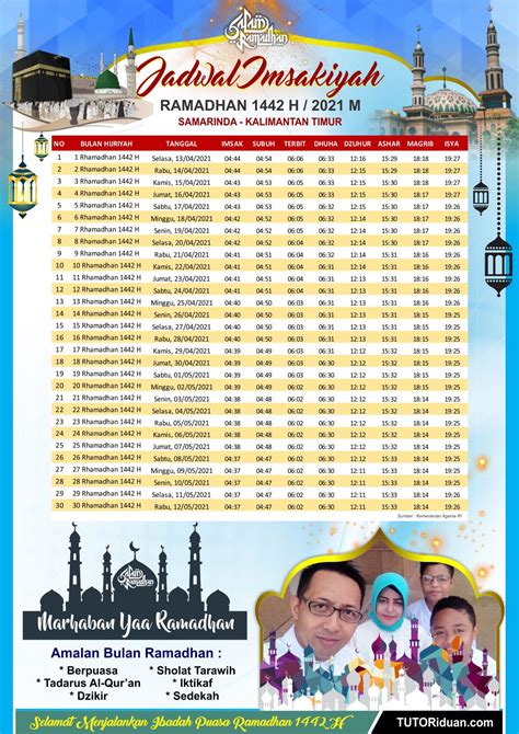 Desain Template Jadwal Imsakiyah Ramadhan 1442 H 2021 Format