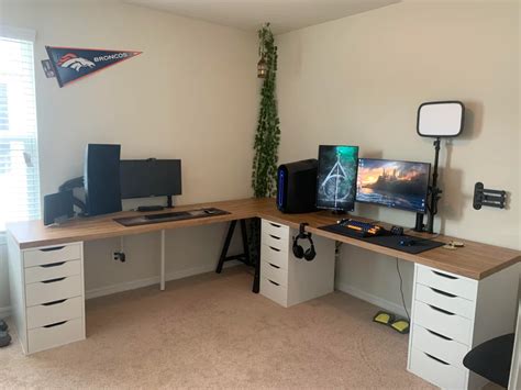 My Proper IKEA Desk For Both Gaming And Work Lets Hear What You Think Ideas For What To Place