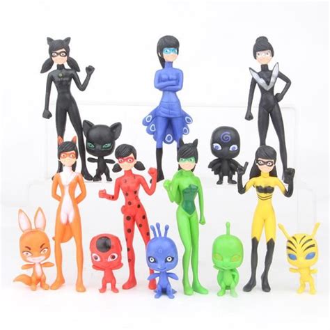 Miraculous Ladybug Et Chat Noir 14pcs Figurines Jouets Cadeaux Pour