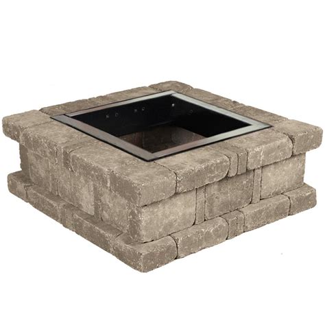 Pavestone Rumblestone 385 In X 14 In Square Concrete Fire Pit Kit No