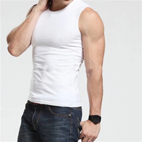 hot sales new men undershirt vest sleeveless undershirt male sleeveless casual in tank tops from