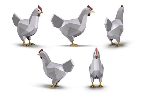 3d Model Low Poly Chicken Vr Ar Low Poly Rigged Animated Cgtrader