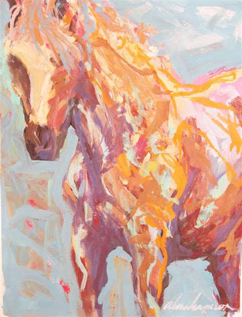 Original Contemporary Horse Painting Animal Portrait Acrylic By Evan