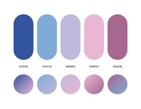 Blue Purple Pink Color Schemes And Gradient Palettes Flat Color Palette Hex Color Palette