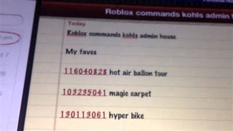 Roblox Commands Kohls Admin House Only Youtube