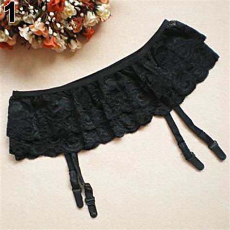 buy women s sexy suspender pantyhose floral dual layer lace g string hold stocking garter belt