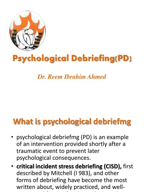 Psychological Debriefing Pdf Psychological Trauma Posttraumatic