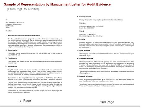 As soon as the audit work is completed, the process is then followed by the official signing of the management representation letter. M.A AUDITS & ACADEMI: Represent by Management (AAS 11)