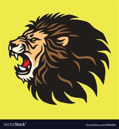 Roaring Lion Logo Mascot Vector Design Template Icon Download A Free