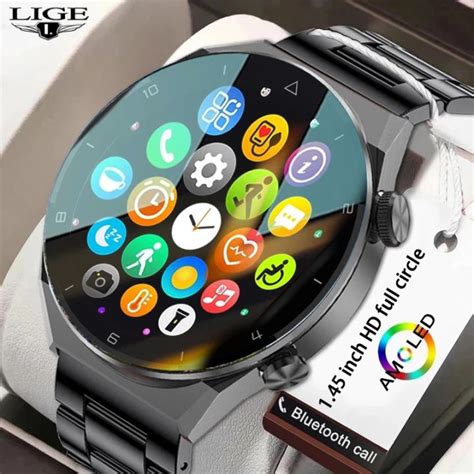 Lige 2023 Nfc Smart Watch Men Gt2 Pro Amoled 454454 Hd Screen Ip68