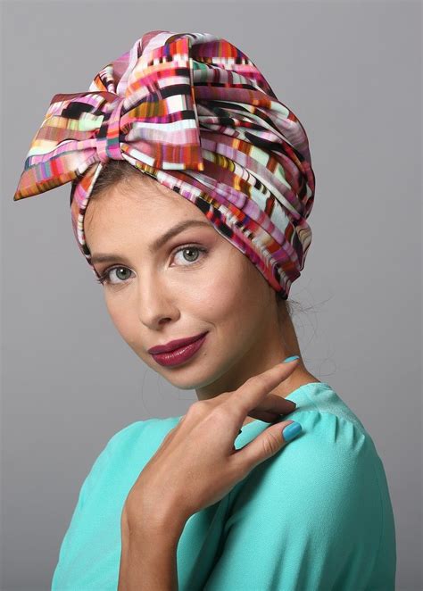 Bow Style Turban In Pink Print The Turban Is Stretchy Light And