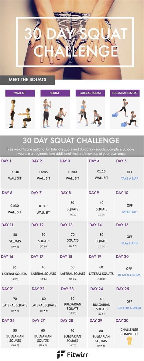 30 Day Squat Challenge Squat Challenge Exercise
