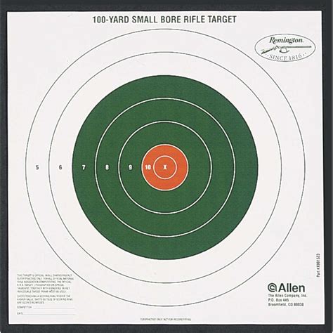 Allen Cases Remington Shooting Targets Remington Bullseye Style 100yd