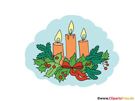 3 Advent Weihnachtskranz Mt Drei Kerzen Clipart Illustration Bild
