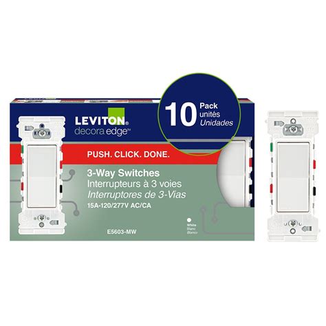 Leviton Decora Edge 15 Amp 3 Way Rocker Switch White 10 Pack The