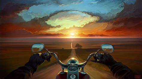 1920x1080px 1080p Free Download Riding Into The Sunset Cool Nature
